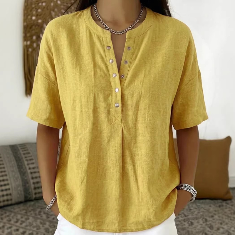 Gluschwein - Women's Casual Solid Color Blouse