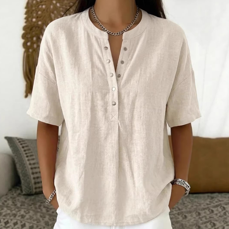 Gluschwein - Women's Casual Solid Color Blouse