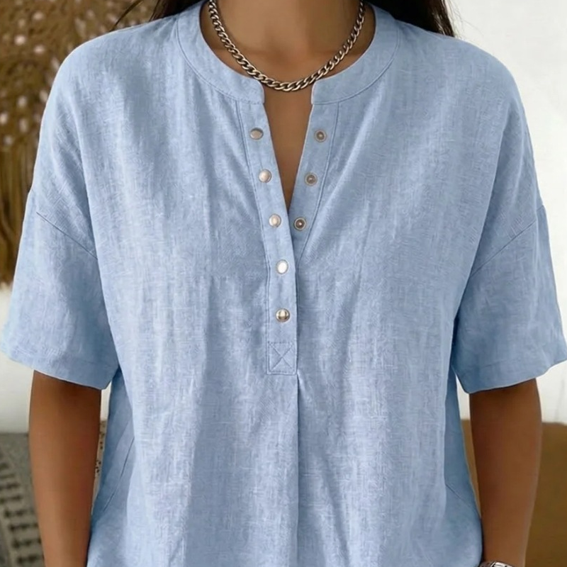 Gluschwein - Women's Casual Solid Color Blouse