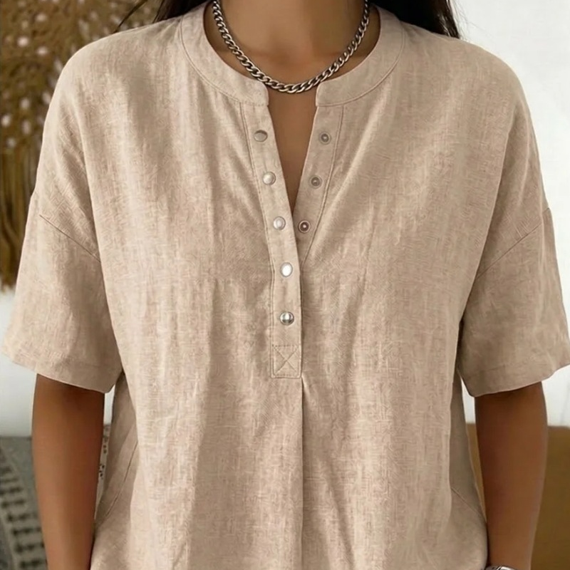 Gluschwein - Women's Casual Solid Color Blouse