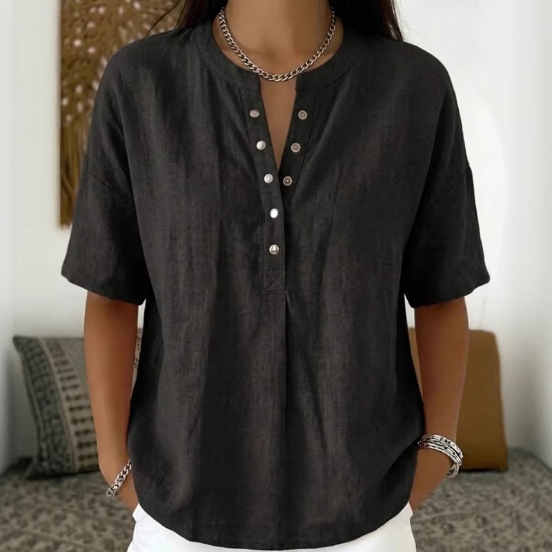 Gluschwein - Women's Casual Solid Color Blouse