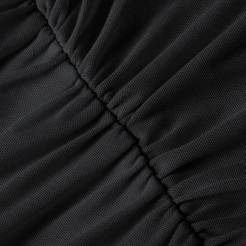 🔥Solange der Vorrat reicht 40 % Rabatt!🎉Asymmetrisches, gerafftes Mesh-Oberteil für Damen