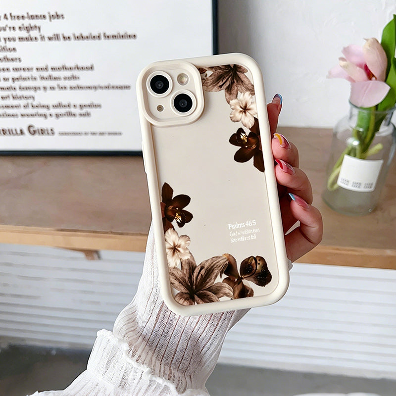 Gluschwein - 🔥Solange der Vorrat reicht 40 % Rabatt!🎉Silikon-Handyhülle im Vintage-Stil mit Orchideen- und Kreuzmotiv sowie Bibelvers