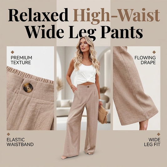 Gluschwein - Damen-Freizeithose mit hohem Bund und weitem Bein