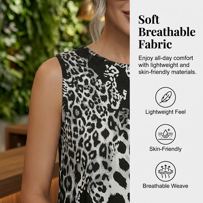 Gluschwein - 👗 50% RABATT! 🐆 Ärmelloses Midikleid für Damen mit Leopardenmuster – Figurbetont, Leichter Stoff & Perfekt Für Einen Wilden Look 💃