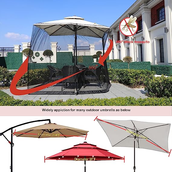 🚩Kostenloser Versand🌞Multifunktionaler Garten-Sonnenschirm mit Moskitoschutznetz, windfest, regenfest & sonnenschützend