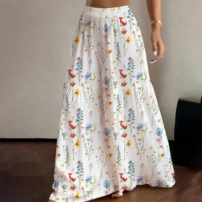 Gluschwein - Damenhose mit weitem Bein und Blumenmuster
