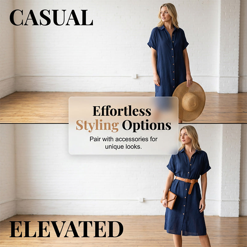 Gluschwein - 🌸Kurzärmeliges Hemdkleid für Damen – Ihr neues Must-have für die Garderobe ✨