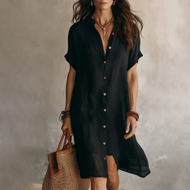 Gluschwein - 🌸Kurzärmeliges Hemdkleid für Damen – Ihr neues Must-have für die Garderobe ✨