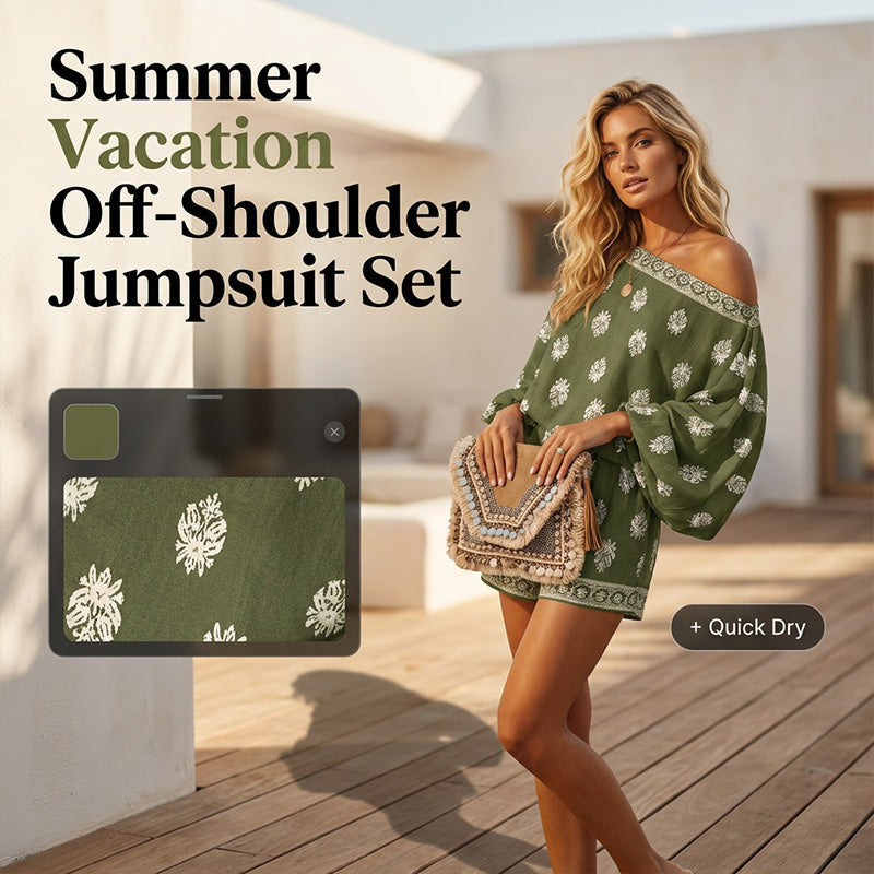 Gluschwein - 🌿Neues Produkt Tange Bot💥 Boho-Jumpsuit mit schulterfreiem Schnitt und Print