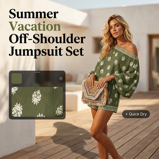 Gluschwein - 🌿Neues Produkt Tange Bot💥 Boho-Jumpsuit mit schulterfreiem Schnitt und Print