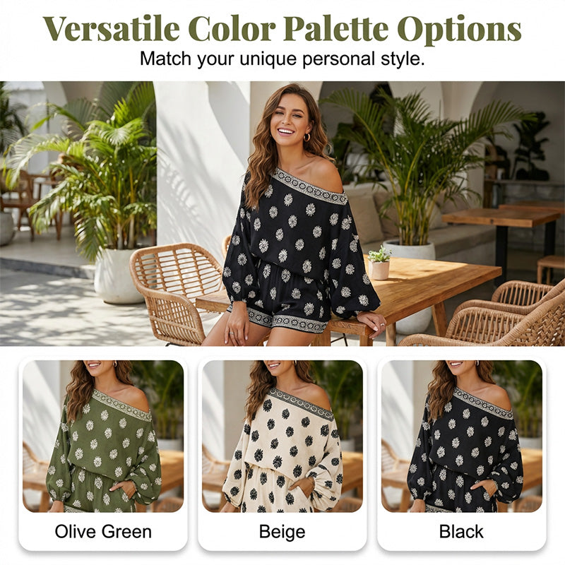 Gluschwein - 🌿Neues Produkt Tange Bot💥 Boho-Jumpsuit mit schulterfreiem Schnitt und Print