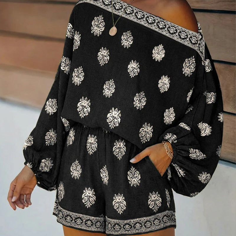 Gluschwein - 🌿Neues Produkt Tange Bot💥 Boho-Jumpsuit mit schulterfreiem Schnitt und Print