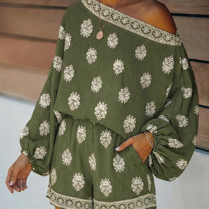 Gluschwein - 🌿Neues Produkt Tange Bot💥 Boho-Jumpsuit mit schulterfreiem Schnitt und Print