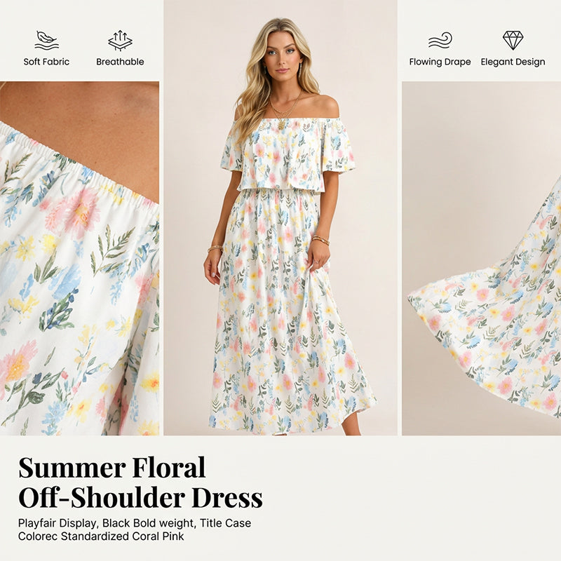 🌺 LIMITIERT: 49% RABATT! 🔥 Boho Off-Shoulder Maxikleid mit Schlitz & Taschen – Leicht, Weiblich & Perfekt für den Alltag 👗