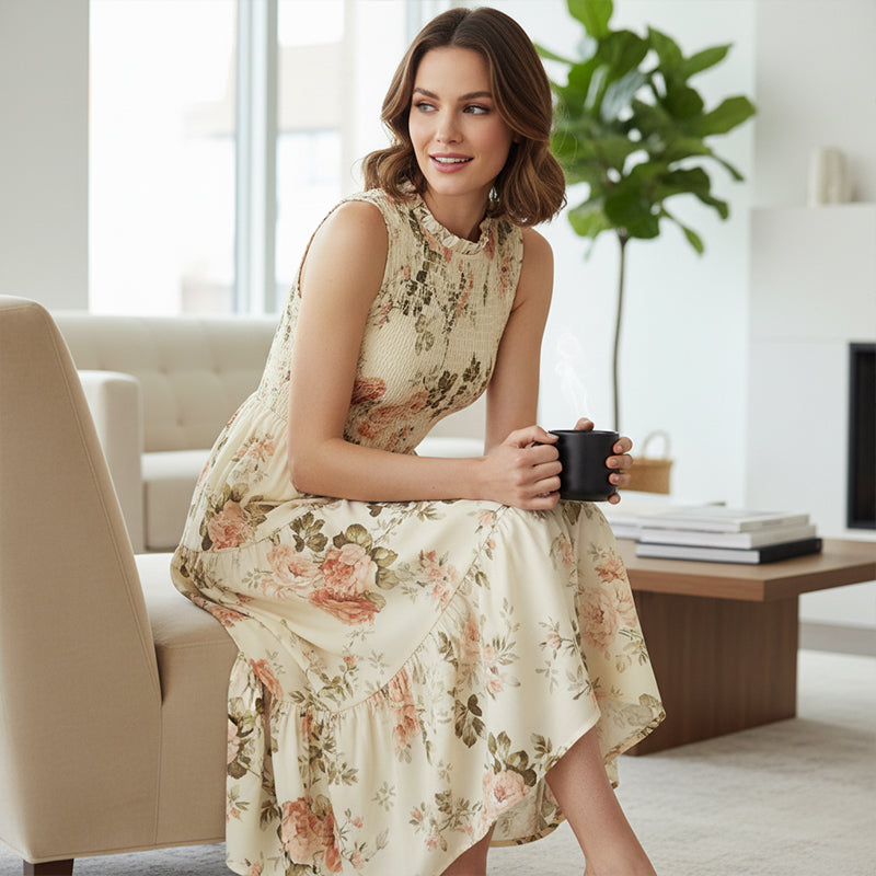 👗🌸 Ärmelloses Freizeitkleid mit Blumenmuster für Damen – Leicht, lässig & perfekt für den Sommer 🌼