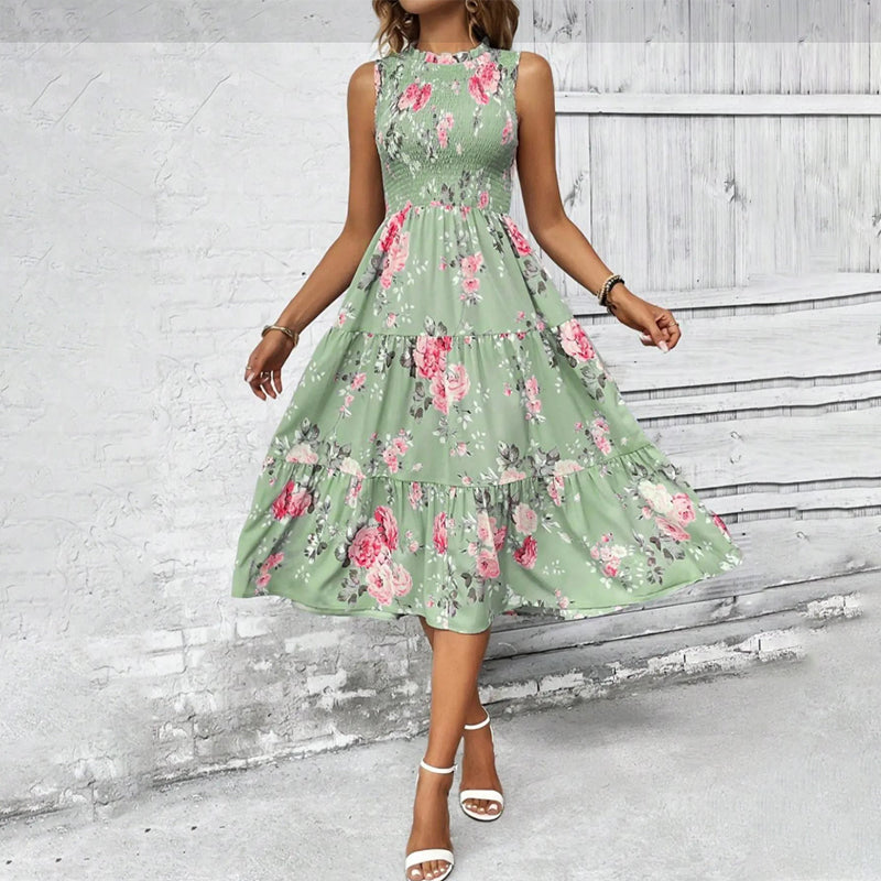 👗🌸 Ärmelloses Freizeitkleid mit Blumenmuster für Damen – Leicht, lässig & perfekt für den Sommer 🌼