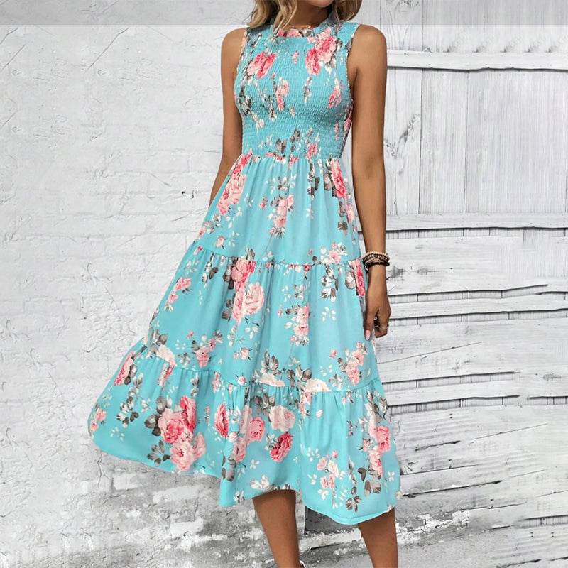 👗🌸 Ärmelloses Freizeitkleid mit Blumenmuster für Damen – Leicht, lässig & perfekt für den Sommer 🌼