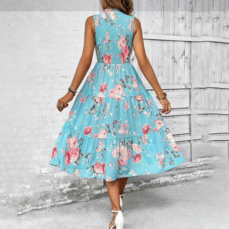 👗🌸 Ärmelloses Freizeitkleid mit Blumenmuster für Damen – Leicht, lässig & perfekt für den Sommer 🌼