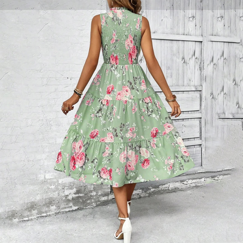 👗🌸 Ärmelloses Freizeitkleid mit Blumenmuster für Damen – Leicht, lässig & perfekt für den Sommer 🌼