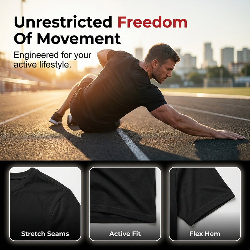 Gluschwein - 👕🏃 Herren Rundhals-T-Shirt Athletic Fit – Atmungsaktive Baumwolle, Bewegungsfreiheit & Feuchtigkeitsableitung Für Optimalen Komfort ✨