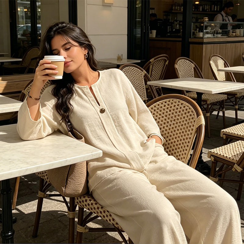 💥 Verkaufsschlager! Über 30.000 Mal verkauft: Zweiteiliges Damen-Set in Unifarben – lässig und stylisch ✨