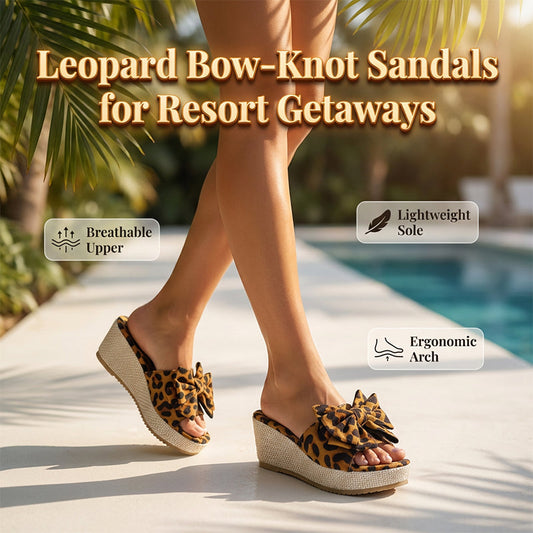 Gluschwein - Women's Bow-Knot Wedge Platform Sandals