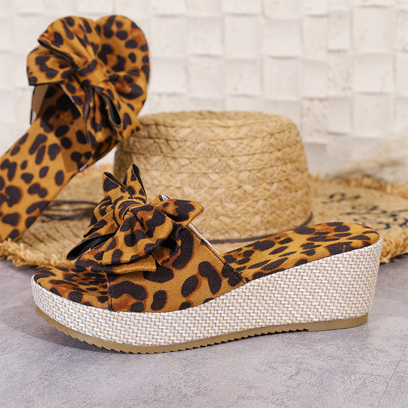 Gluschwein - Women's Bow-Knot Wedge Platform Sandals