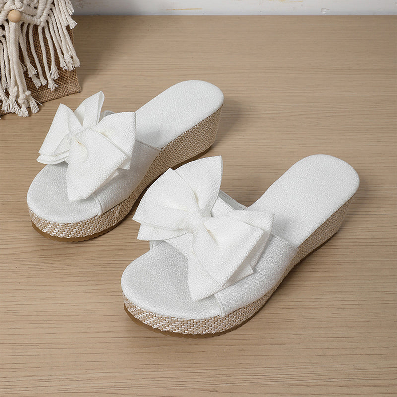 Gluschwein - Women's Bow-Knot Wedge Platform Sandals