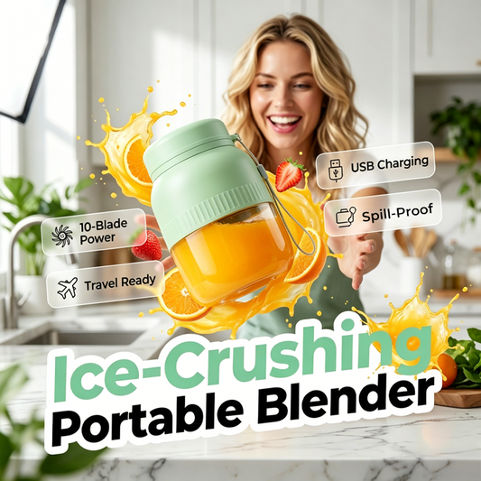 Gluschwein - ⚡ Jetzt -50%!🥤 Tragbarer Mixer mit 2 Deckeln & Bechern – Frische Smoothies überall