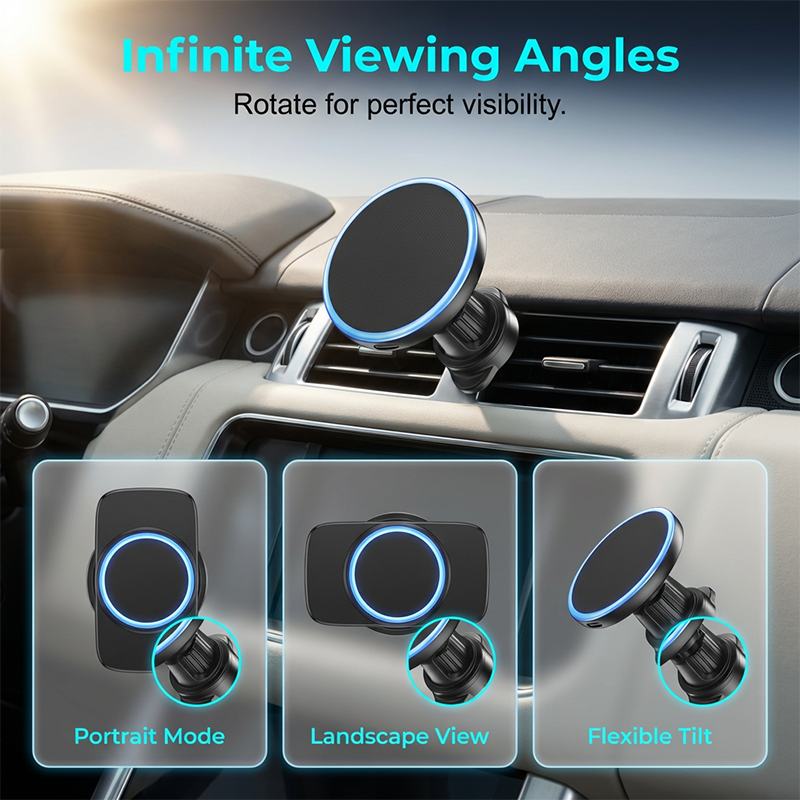 🔋 50% RABATT! 🚗 15W Magnetisches Wireless-Autoladegerät mit Umgebungsbeleuchtung – Schnellladung, Starker Magnet & Perfekt Für Jedes Telefon 📱