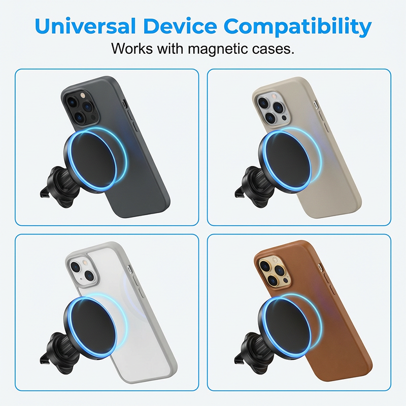 🔋 50% RABATT! 🚗 15W Magnetisches Wireless-Autoladegerät mit Umgebungsbeleuchtung – Schnellladung, Starker Magnet & Perfekt Für Jedes Telefon 📱