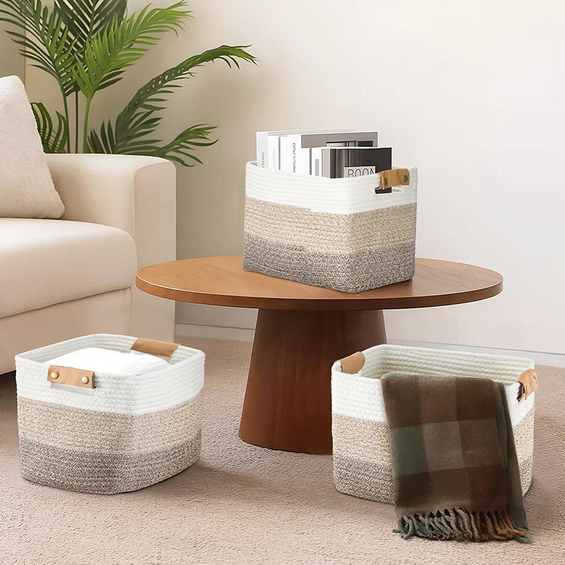 Gluschwein - 🧺 50% RABATT! 🧵 Geflochtener Baumwollseil-Aufbewahrungskorb mit Griffen – Weich, Stabil & Perfekt Für Spielzeug, Wäsche & Wohnaccessoires 🏠