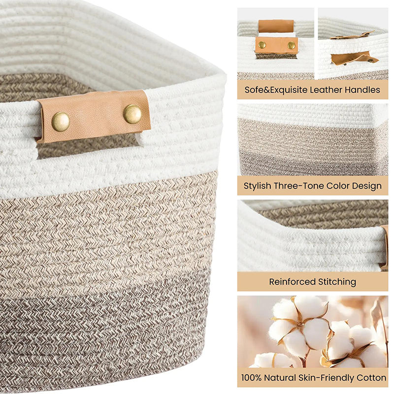 Gluschwein - 🧺 50% RABATT! 🧵 Geflochtener Baumwollseil-Aufbewahrungskorb mit Griffen – Weich, Stabil & Perfekt Für Spielzeug, Wäsche & Wohnaccessoires 🏠