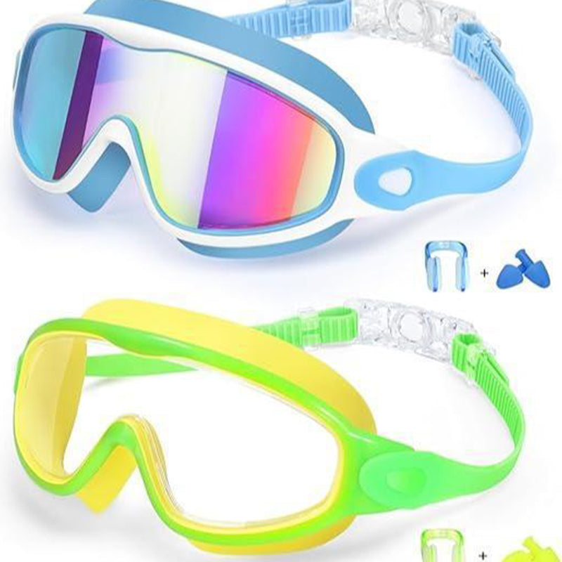 ⏰ Nur noch heute 50% Rabatt! 🏊 Kinder Schwimmbrillen Set 2 Stück, Anti-Beschlag & UV-Schutz, Weitwinkel-Glas mit Silikon-Dichtung & integrierten Ohrenstöpseln, bequemer Sitz für Jungen & Mädchen ✨