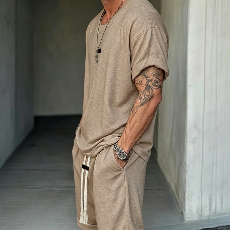 Herren Freizeit-Set – T-Shirt & Shorts – lässig & bequem👕🩳