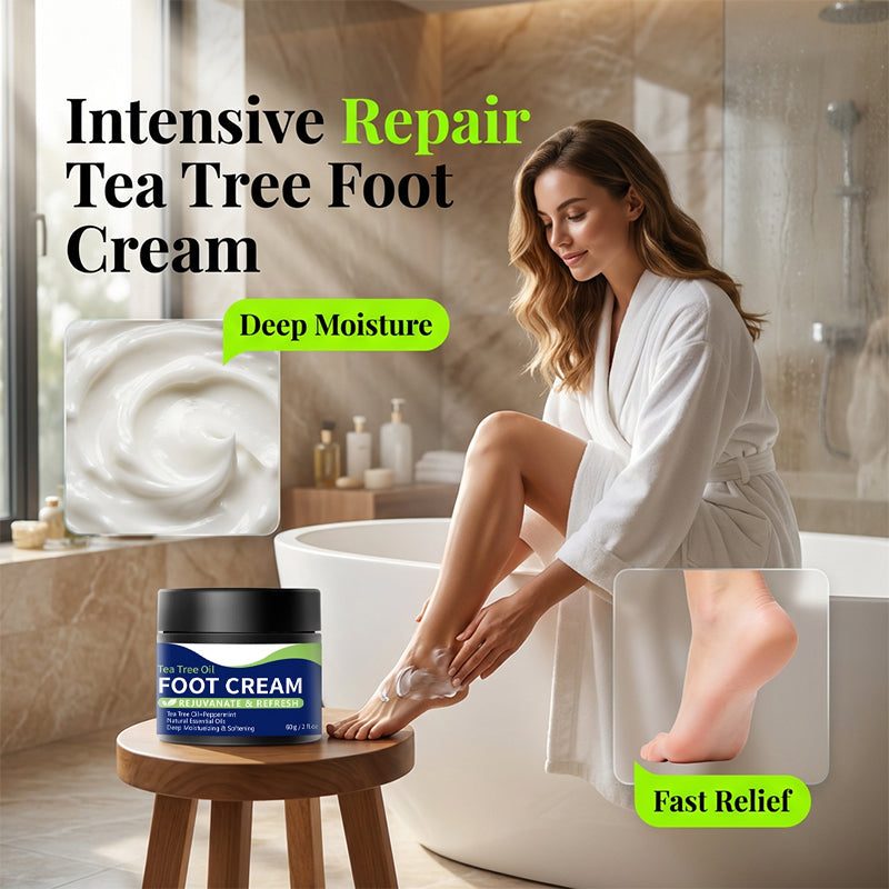 Teebaumöl-Fußcreme für trockene, rissige Füße
