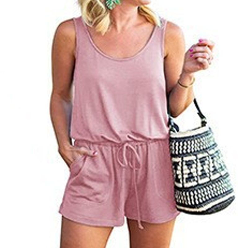 💥Begrenzte Zeit 49% Rabatt✨Lässiger, ärmelloser Damen-Overall mit Kordelzug