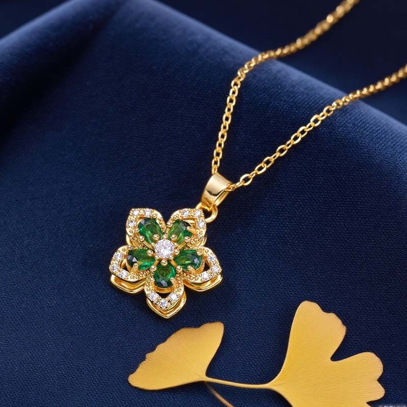 ✨1 kaufen 1 gratis dazu✨ Romantische Blumen-Anhänger-Halskette für Damen