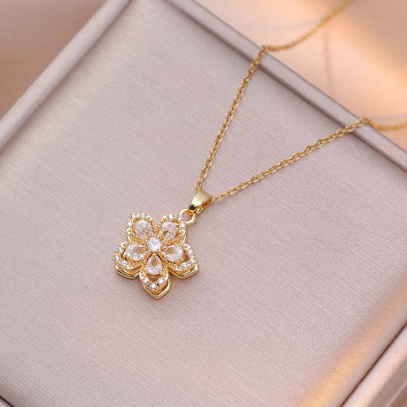 ✨1 kaufen 1 gratis dazu✨ Romantische Blumen-Anhänger-Halskette für Damen