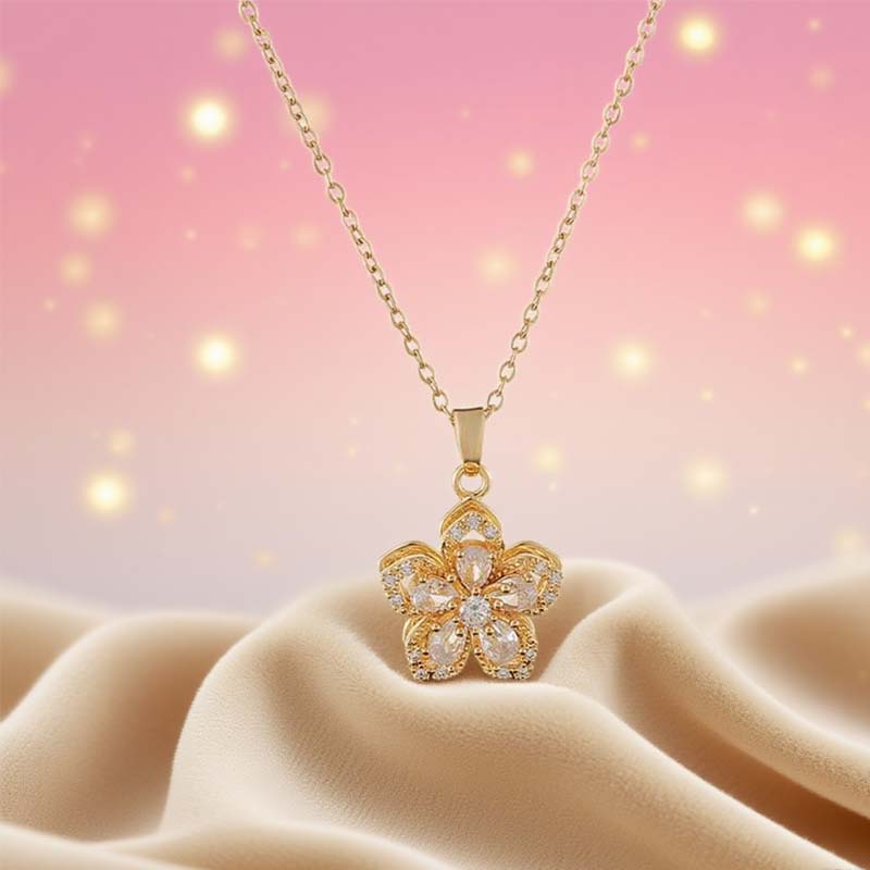 ✨1 kaufen 1 gratis dazu✨ Romantische Blumen-Anhänger-Halskette für Damen