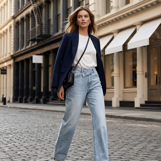 Gluschwein - 🌿 Zeitlich begrenzter 49%-Rabatt Geschenk 💕👖 Women's Asymmetrical Waist Straight-Leg Jeans