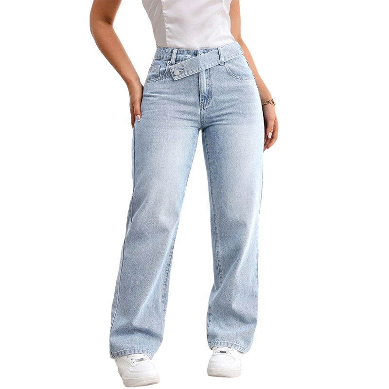 🌿 Zeitlich begrenzter 49%-Rabatt Geschenk 💕👖 Women's Asymmetrical Waist Straight-Leg Jeans