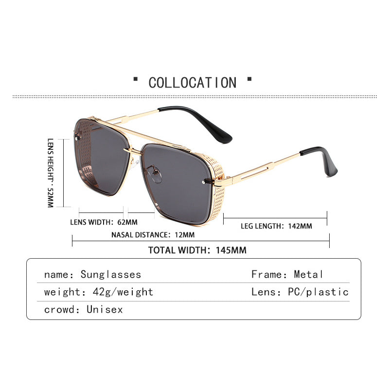 🔥Solange der Vorrat reicht 40 % Rabatt!🎉Steampunk-Sonnenbrille mit eckigem Rahmen