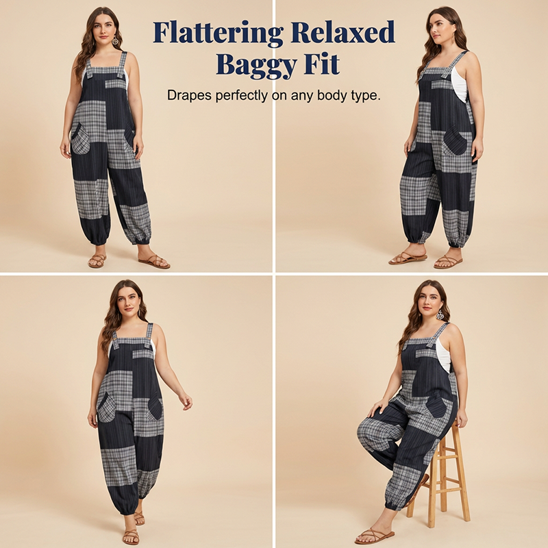Gluschwein - 🌸 2026 Neue Kollektion Lässige Patchwork-Latzhose Damen mit Taschen✨