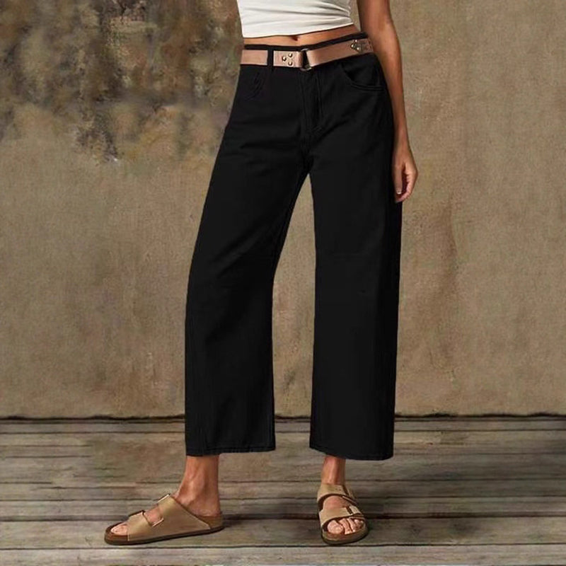 Gluschwein - Women's Simple Classic Wide-Leg Pants