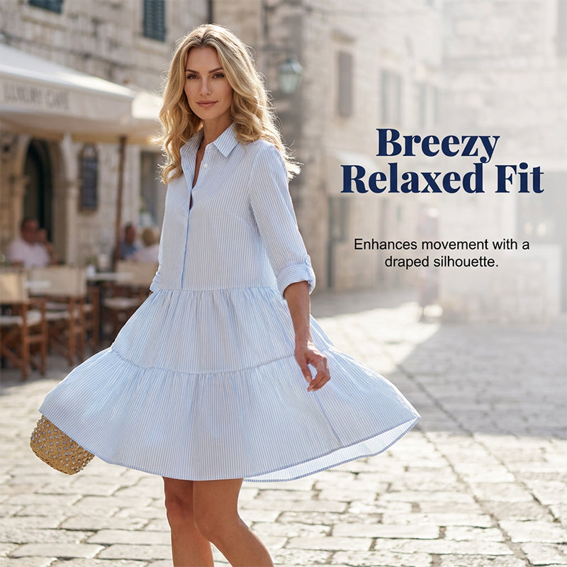 Gluschwein - 😍Zeitlich begrenzter Rabatt 49% 💥Lässiges Stufenhemdkleid für Damen
