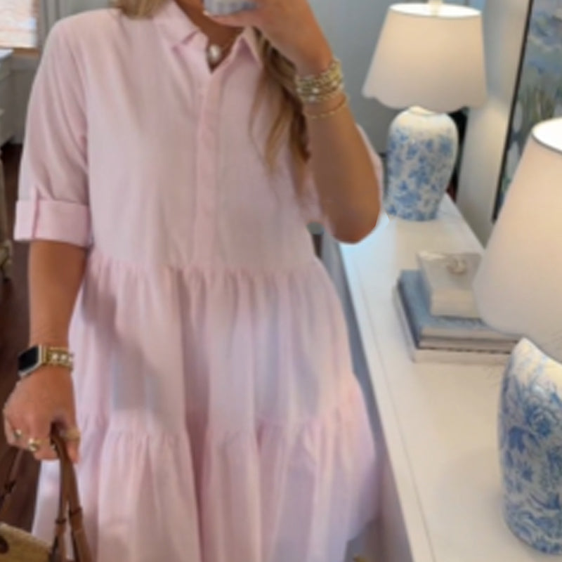 Gluschwein - 😍Zeitlich begrenzter Rabatt 49% 💥Lässiges Stufenhemdkleid für Damen