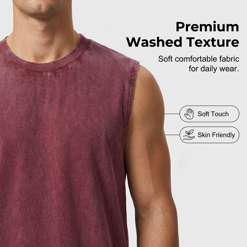 👕 50% RABATT! 🔥 Herren Vintage-gewaschenes Ärmelloses Tank Top – Atmungsaktiv, Leicht & Perfekt Für Einen Lässigen Sommerlook Oder Das Fitnessstudio 💪