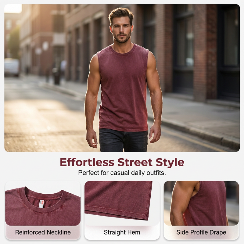 👕 50% RABATT! 🔥 Herren Vintage-gewaschenes Ärmelloses Tank Top – Atmungsaktiv, Leicht & Perfekt Für Einen Lässigen Sommerlook Oder Das Fitnessstudio 💪